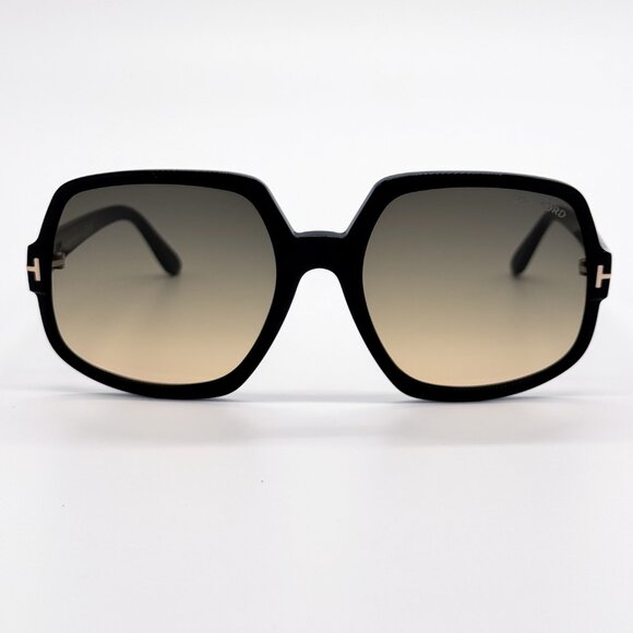 NEW TOM FORD DELPHINE-02 TF992 01B WOMEN SUNGLASSES  FT0992/S BLACK GREY BROWN - Picture 4 of 11